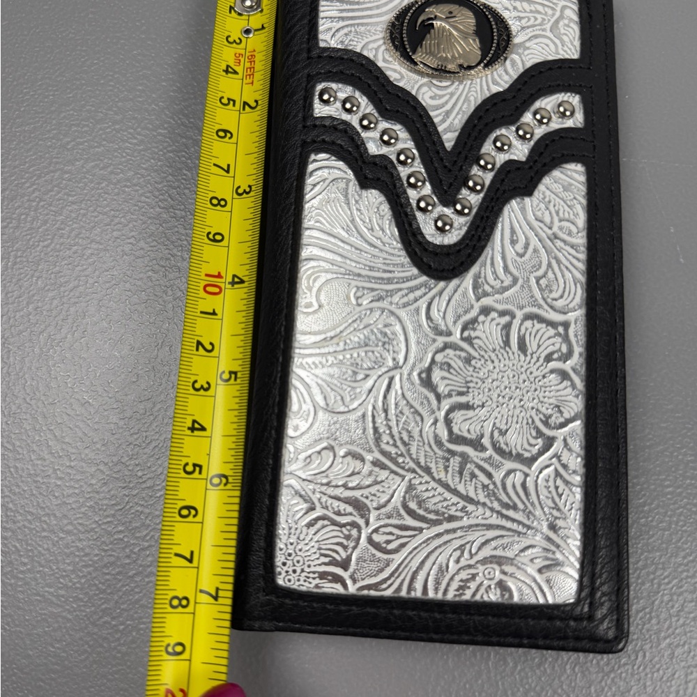 Westen Style Eagle Head Cowboys Wallets Bifold Check Book Style View 4